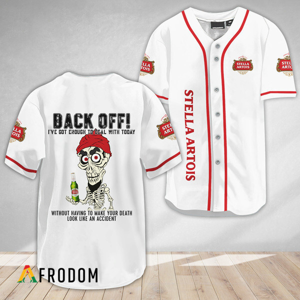 Achmed Back Off With Stella Artois Baseball Jersey HU Achmed Back Off With Stella Artois Baseball Jersey HU