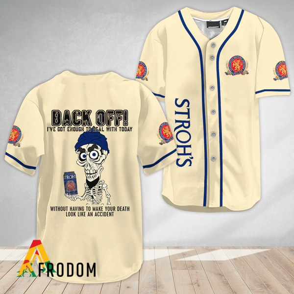 Achmed Back Off With Stroh’S Beer Baseball Jersey HU