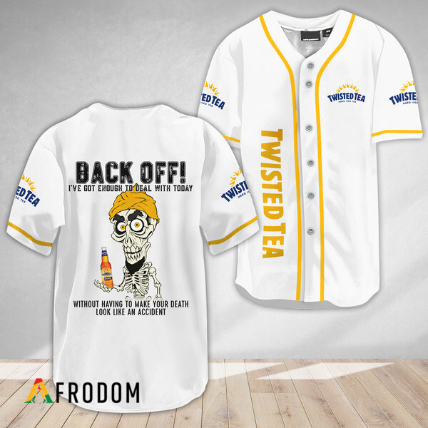 Achmed Back Off With Twisted Tea Baseball Jersey HU