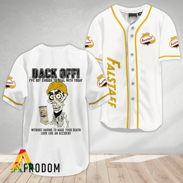 Achmed Falstaff Beer Back Off Baseball Top HU