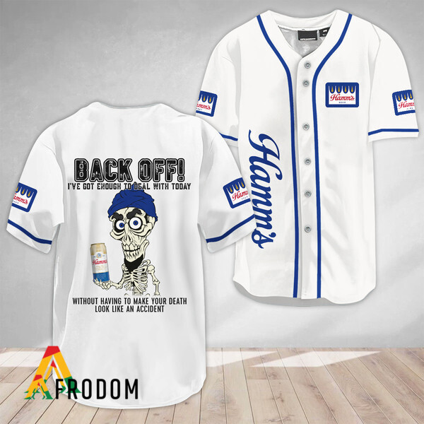 Achmed Hamm’S Beer Themed Back Off Baseball Top HU