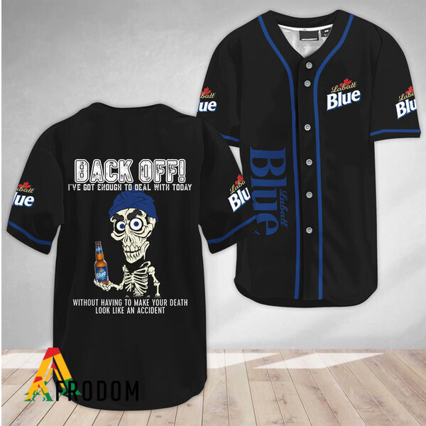 Achmed Labatt Blue Beer Back Off Baseball Top HU