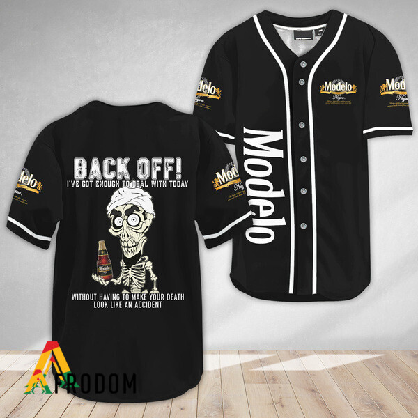 Achmed Modelo Beer Themed Back Off Baseball Jersey HU