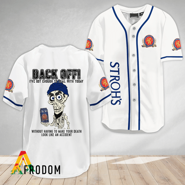 Achmed Stroh’S Beer Back Off Baseball Jersey HU