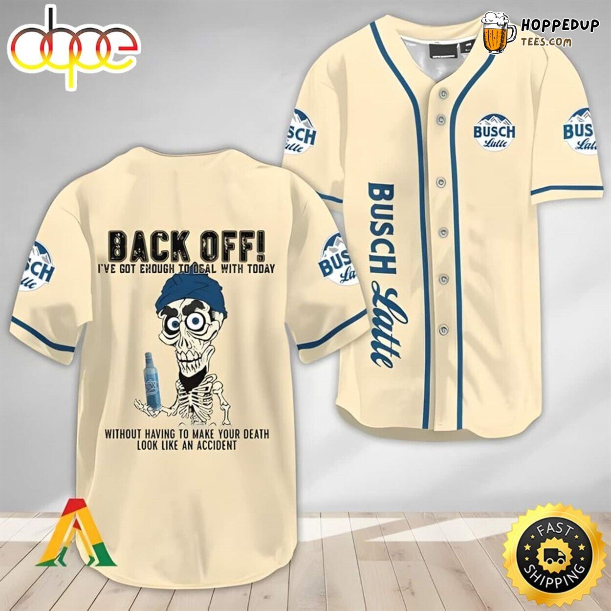 Achmed Themed Busch Latte Enthusiast Beer Baseball Jersey Design