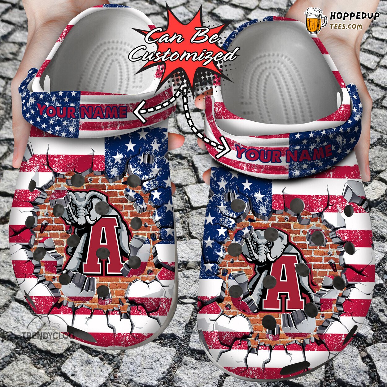 ACrimson Tide University Flag New Personalized Sport Clog Shoes