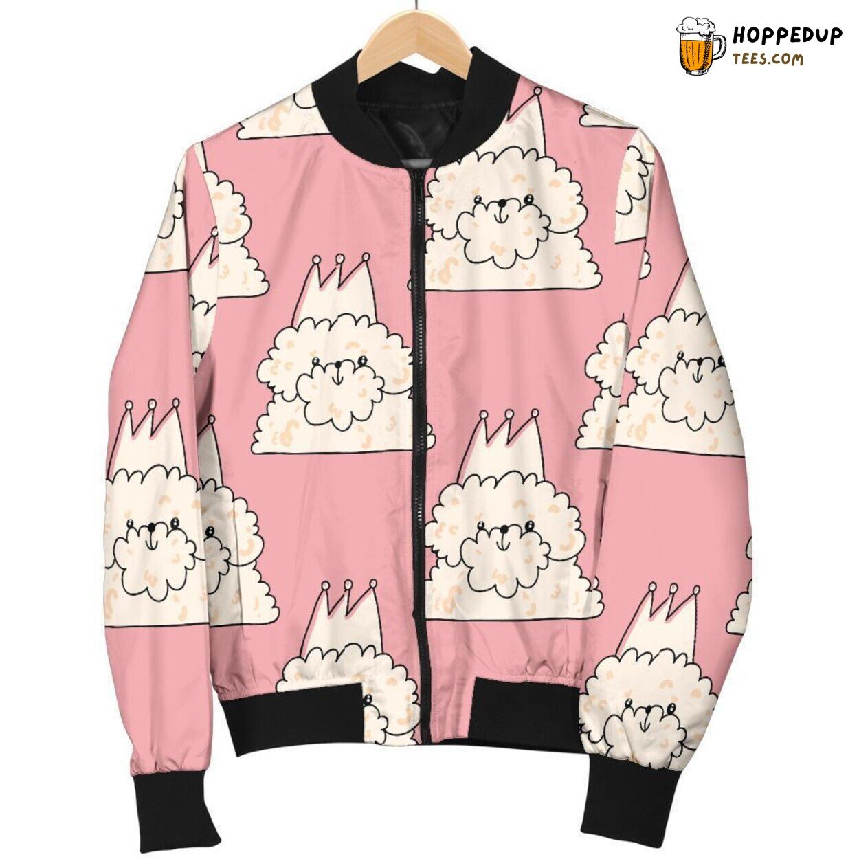 Adorable Bichon Frise Dog Men’s Bomber Jacket Unique Pattern Design Display Adorable Bichon Frise Dog Men’s Bomber Jacket Unique Pattern Design Display