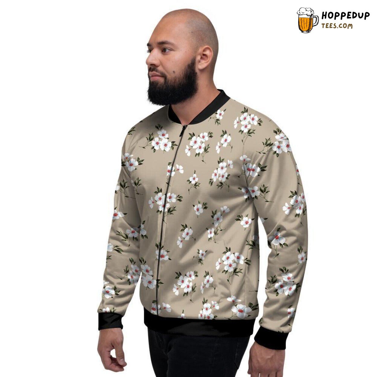Adorable Blooming Florals Showcase Men’s Bomber Jacket Natural Beauty Display