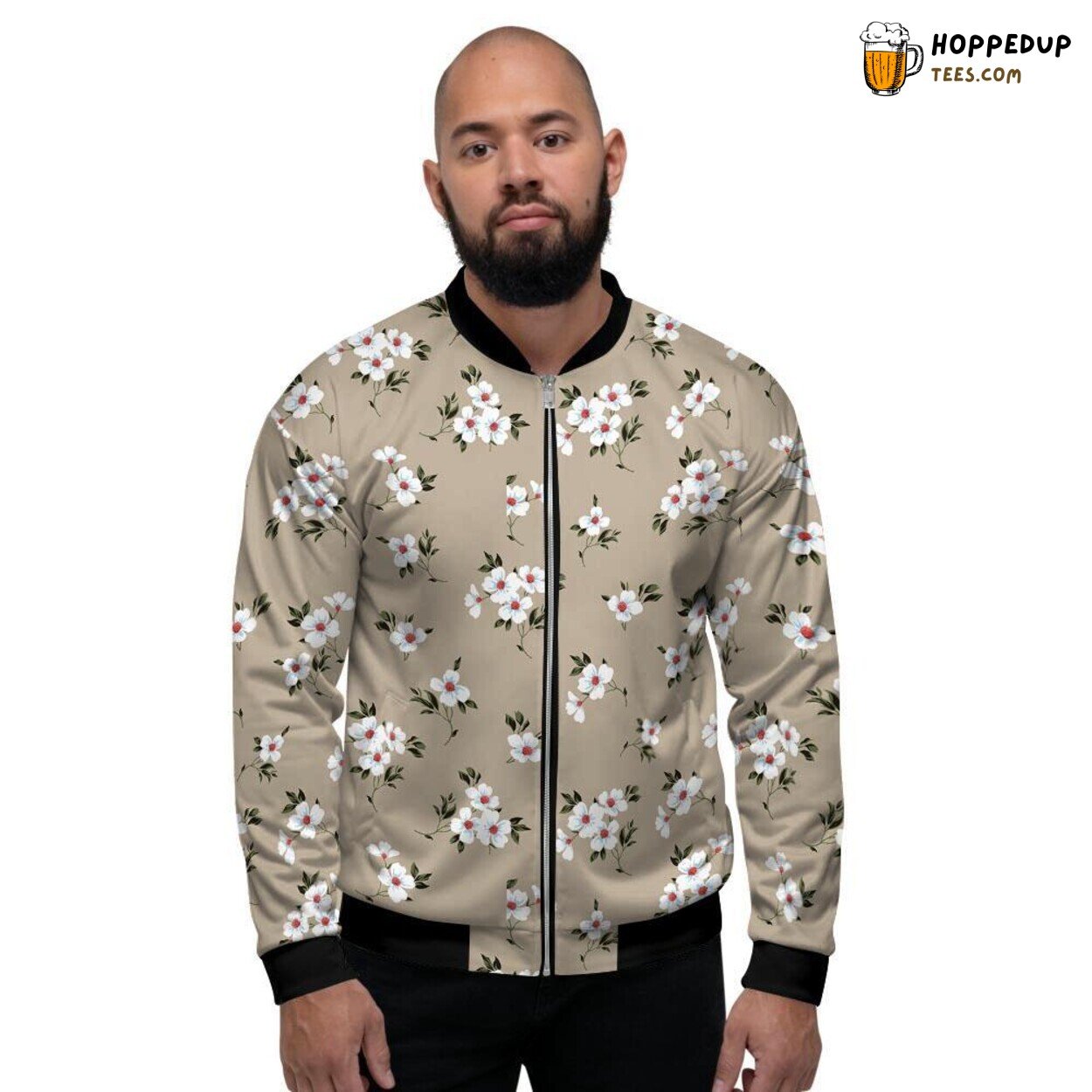 Adorable Blooming Florals Showcase Men’s Bomber Jacket Natural Beauty Display