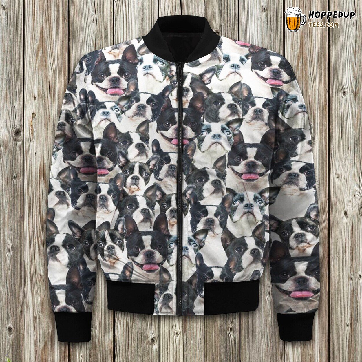 Adorable Boston Terrier Design Winter Bomber Jacket Dog Lover’s Elegance