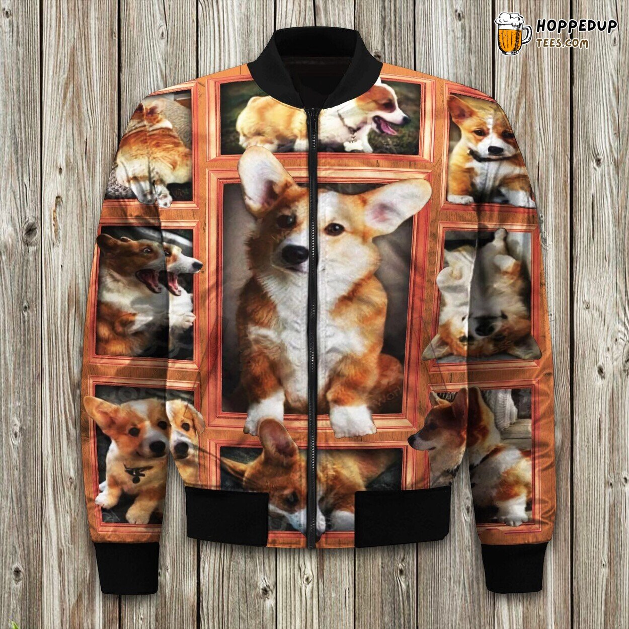 Adorable Corgi Inspired Winter Bomber Jacket Premium Padded Comfort Quality