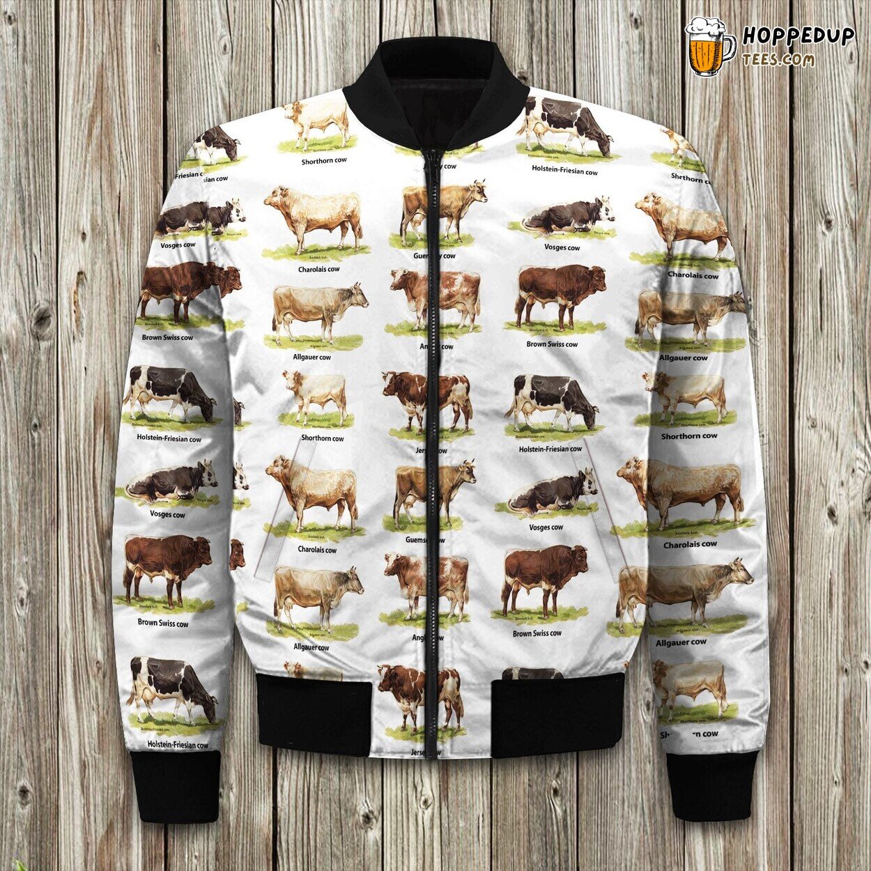 Adorable Cow Artistry Winter Bomber Jacket Superior Padded Warmth Ensured
