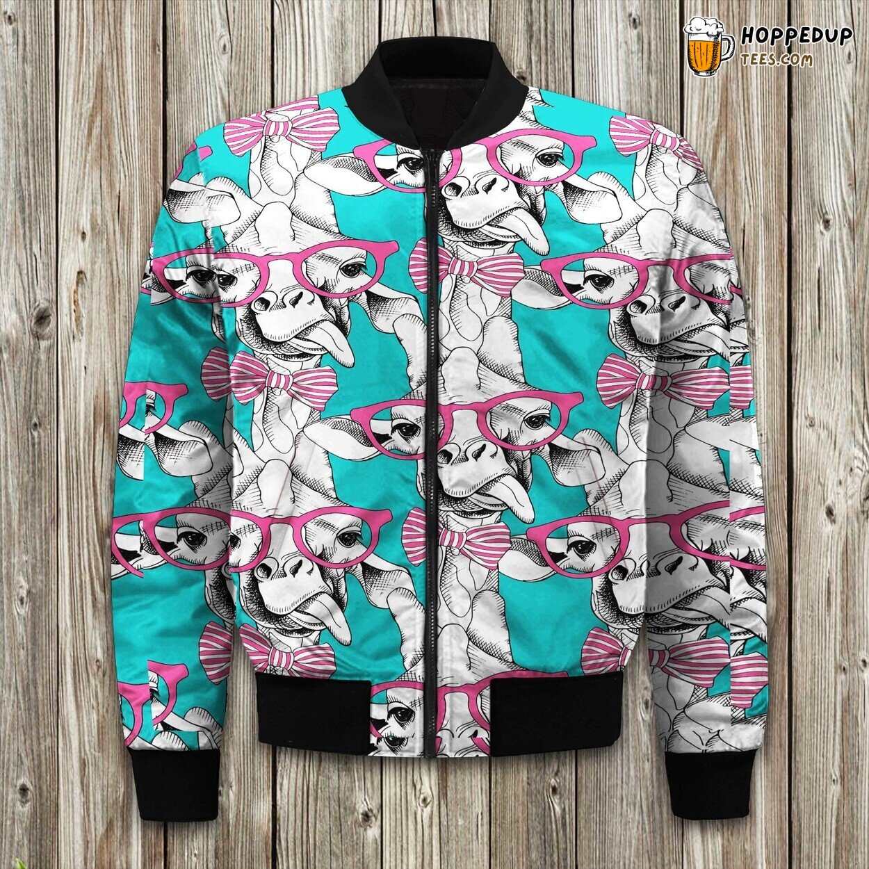 Adorable Giraffe Cartoon Winter Bomber Jacket Safari Joy Fashion Statement