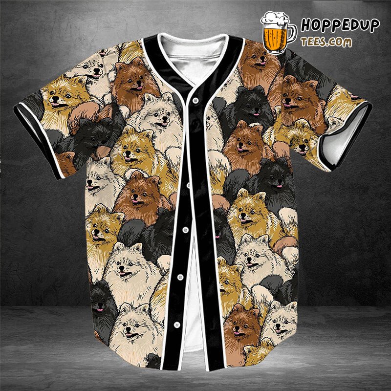 Adorable Lovely Pomeranian 3D Printed Baseball Jersey Pom Love