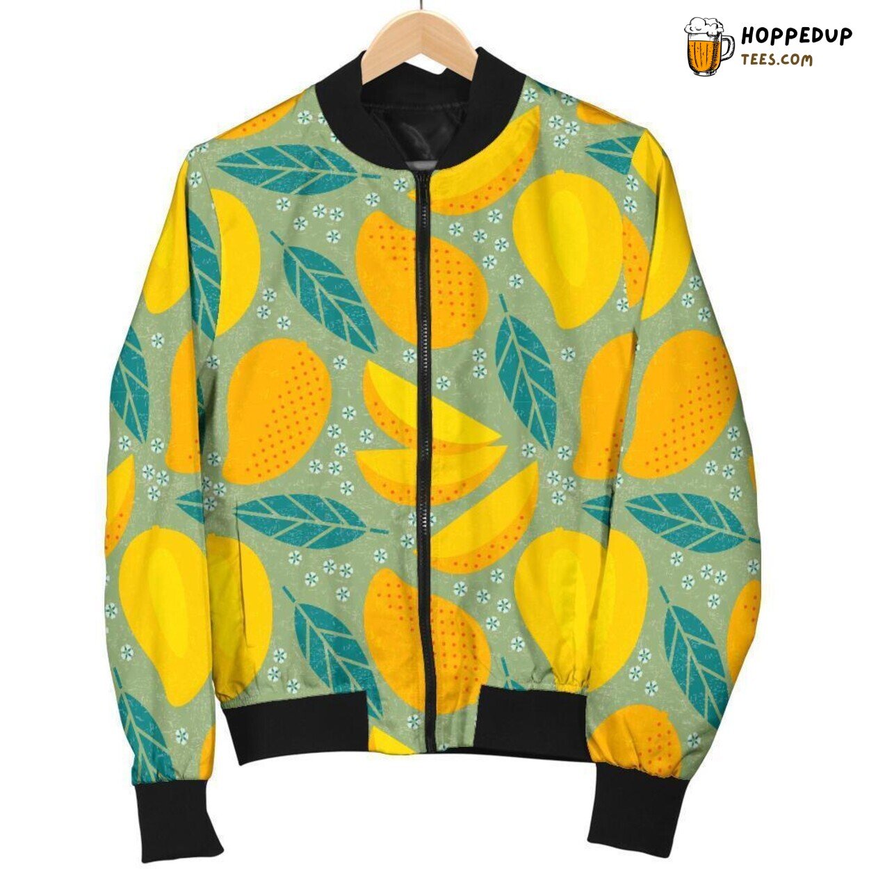 Adorable Mango Delight Men’s Bomber Jacket Cute Unique Pattern Design Art