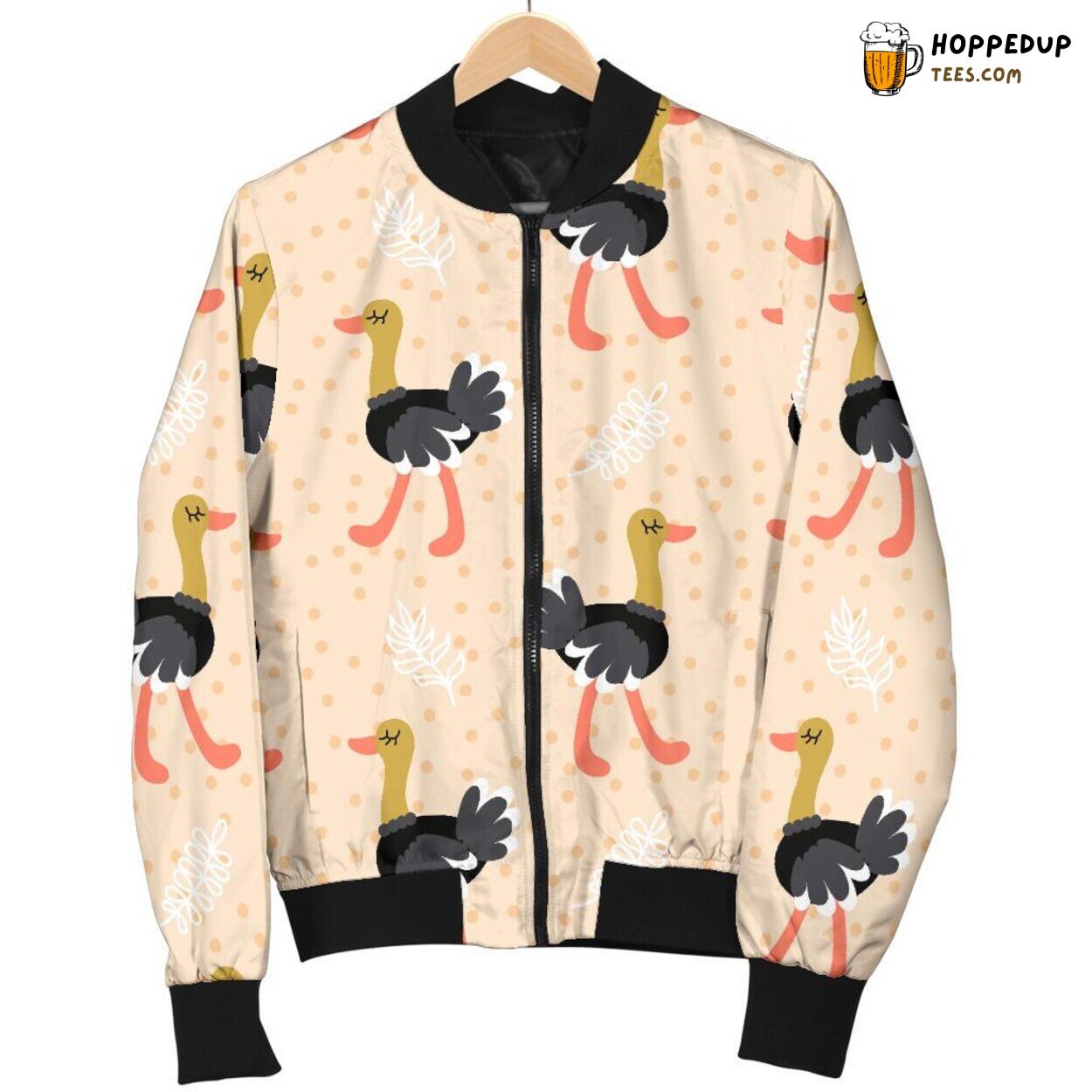 Adorable Ostrich Display Men’s Bomber Jacket Unique Pattern Design Tribute Adorable Ostrich Display Men’s Bomber Jacket Unique Pattern Design Tribute