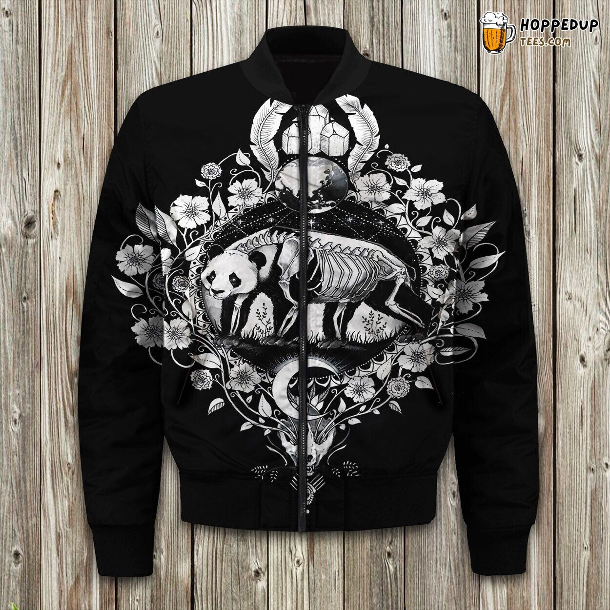 Adorable Panda Black Design Winter Bomber Jacket Wildlife Enthusiast Choice