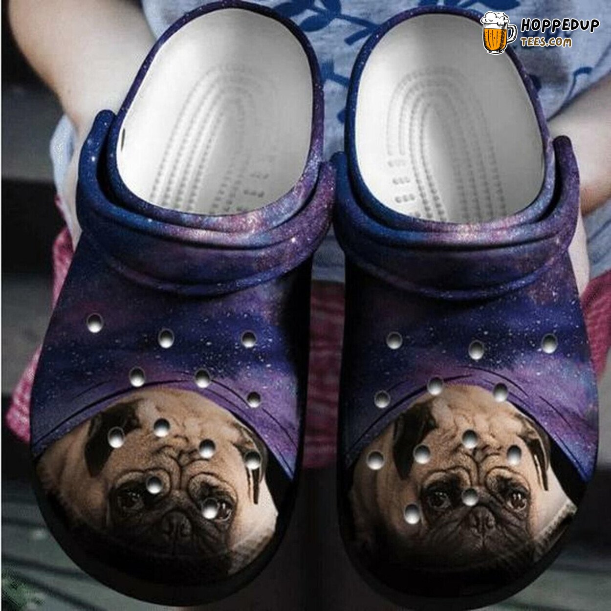 Adorable Pug Galaxy Lovers Comfy Rubber Clog Shoes Unique Personalized Gift