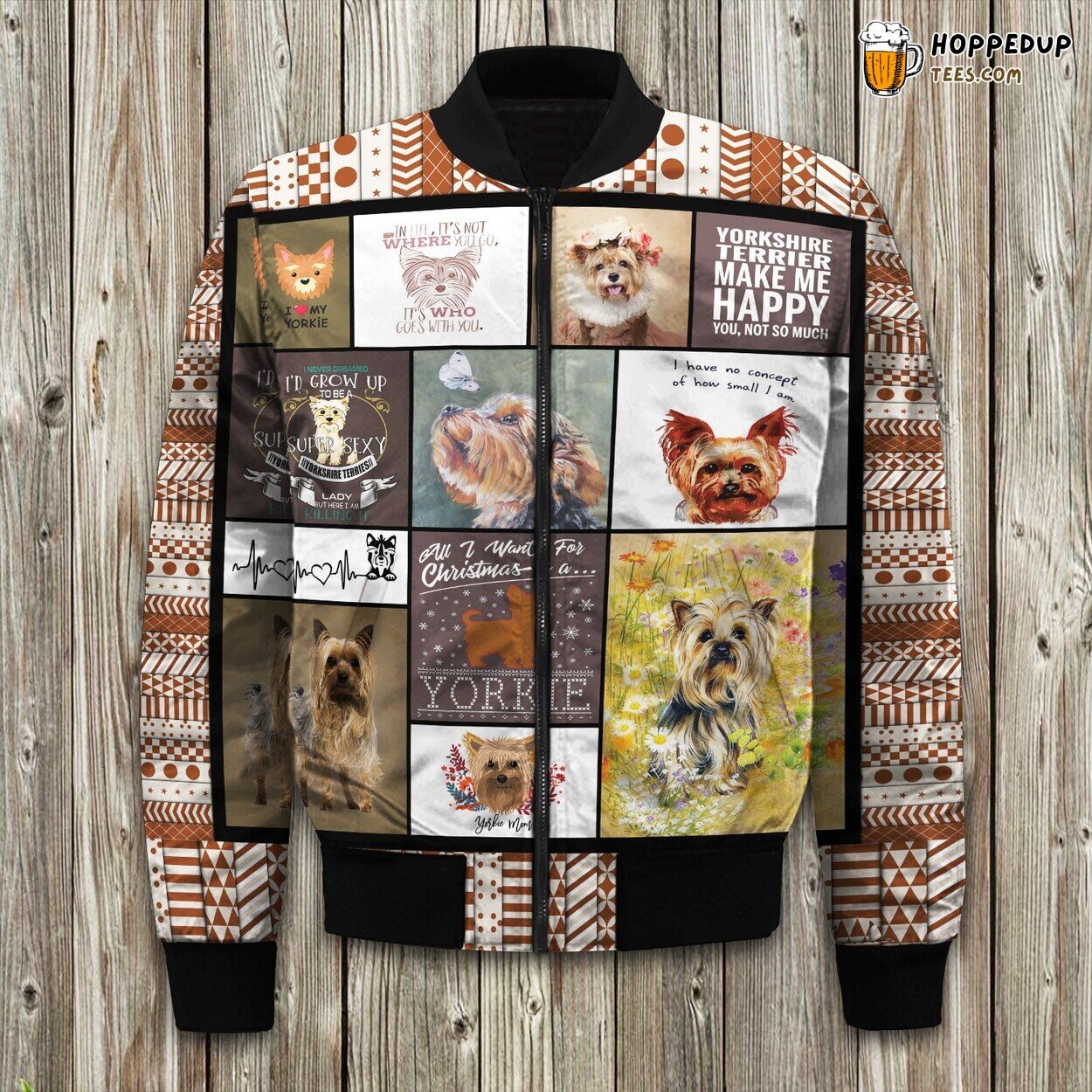 Adorable Yorkie Dog Design Winter Bomber Jacket Canine Lover’s Delight