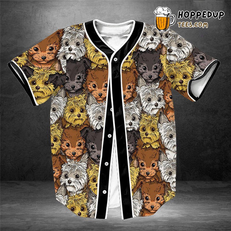 Adorable Yorkshire Terrier 3D Print Baseball Jersey Dog Lovers