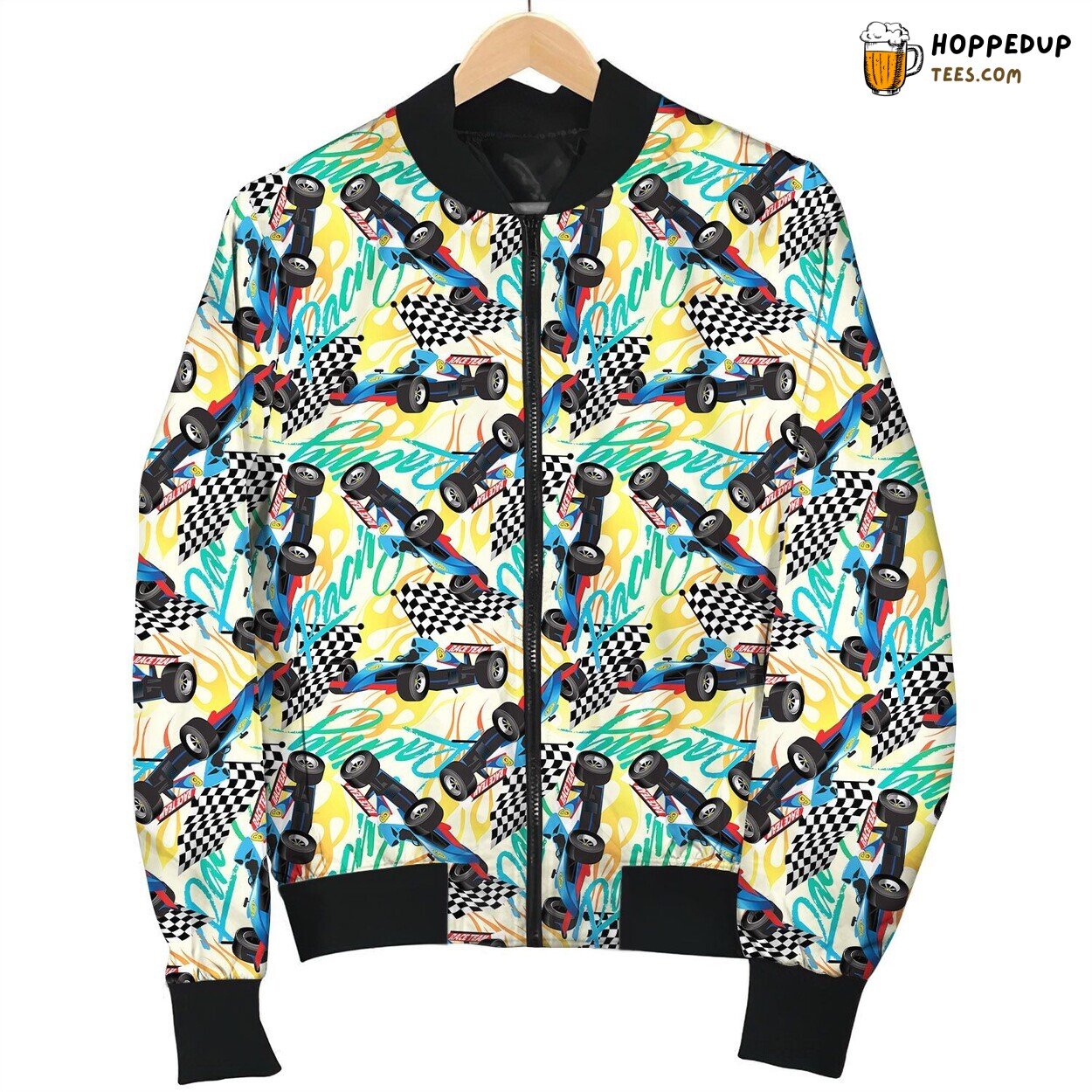 Adrenaline Fueled Car Race Team Winter Bomber Jacket Collection