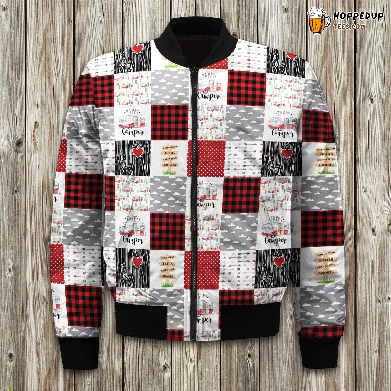 Adventure Awaits Happy Camper Winter Bomber Jacket Designer Craft Series
