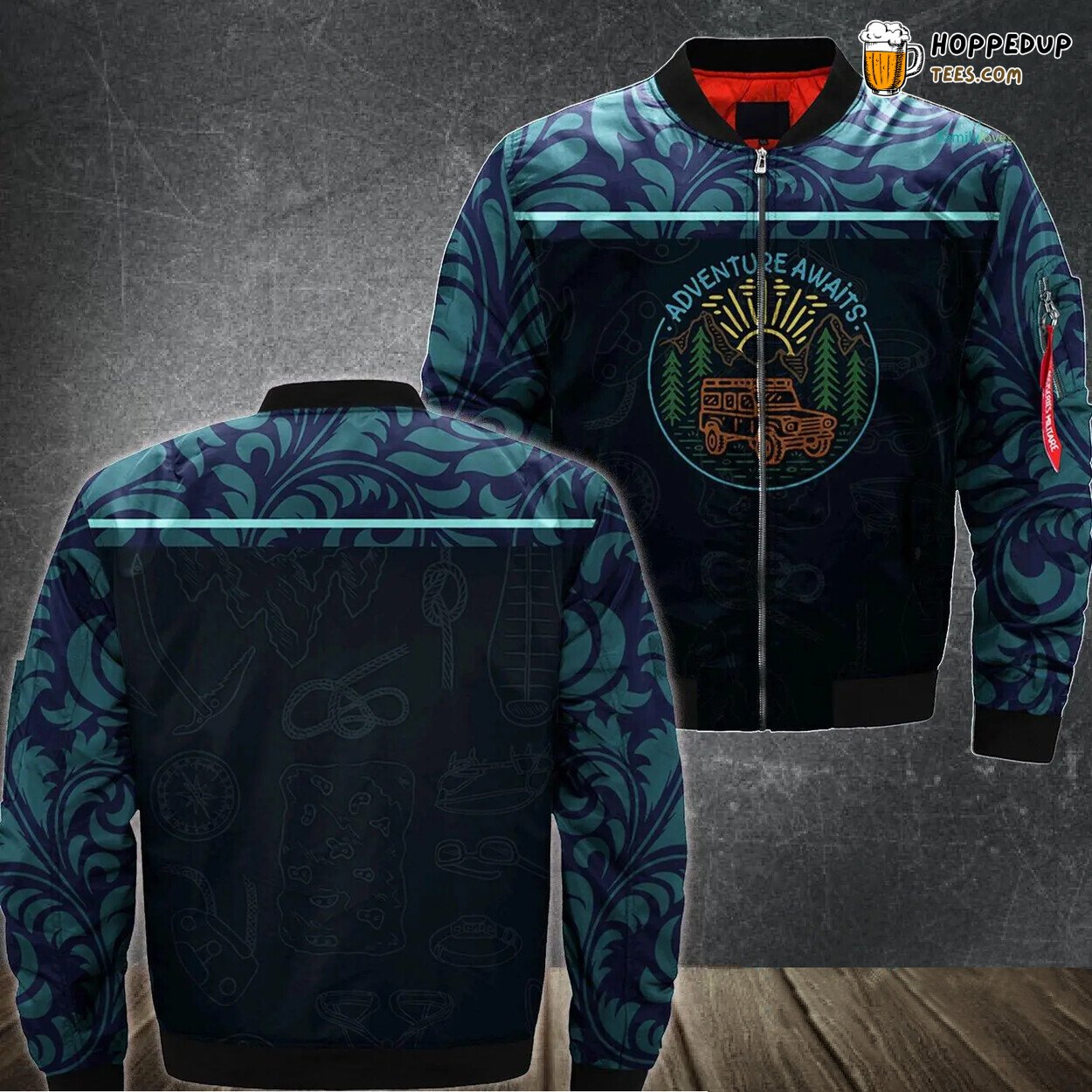 Adventure Awaits Mountain Scenery 3D All Over Printed Camping Bomber Jacket