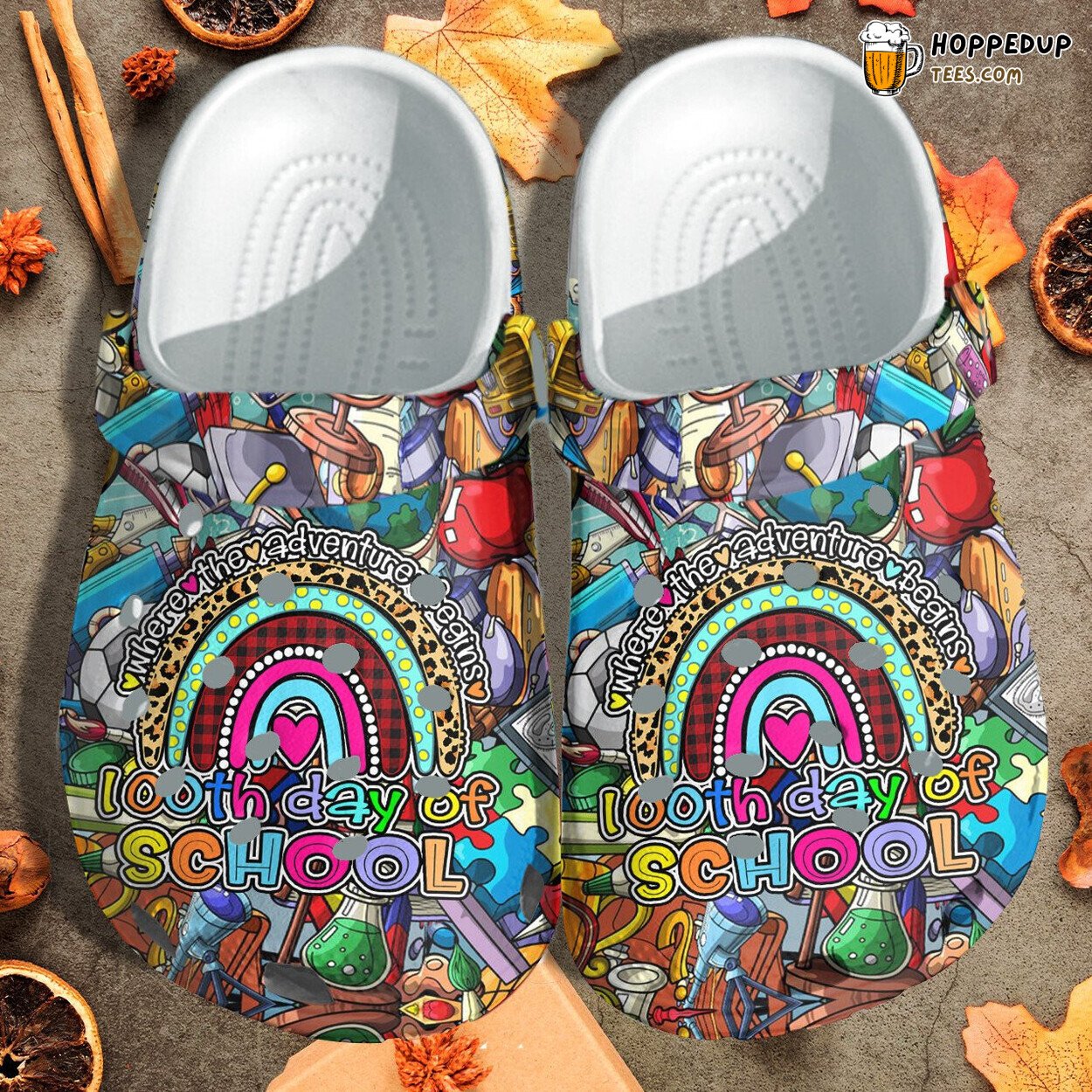 Adventure Begins Leopard Crocbland Birthday Gift Comfortable Unique Clogs
