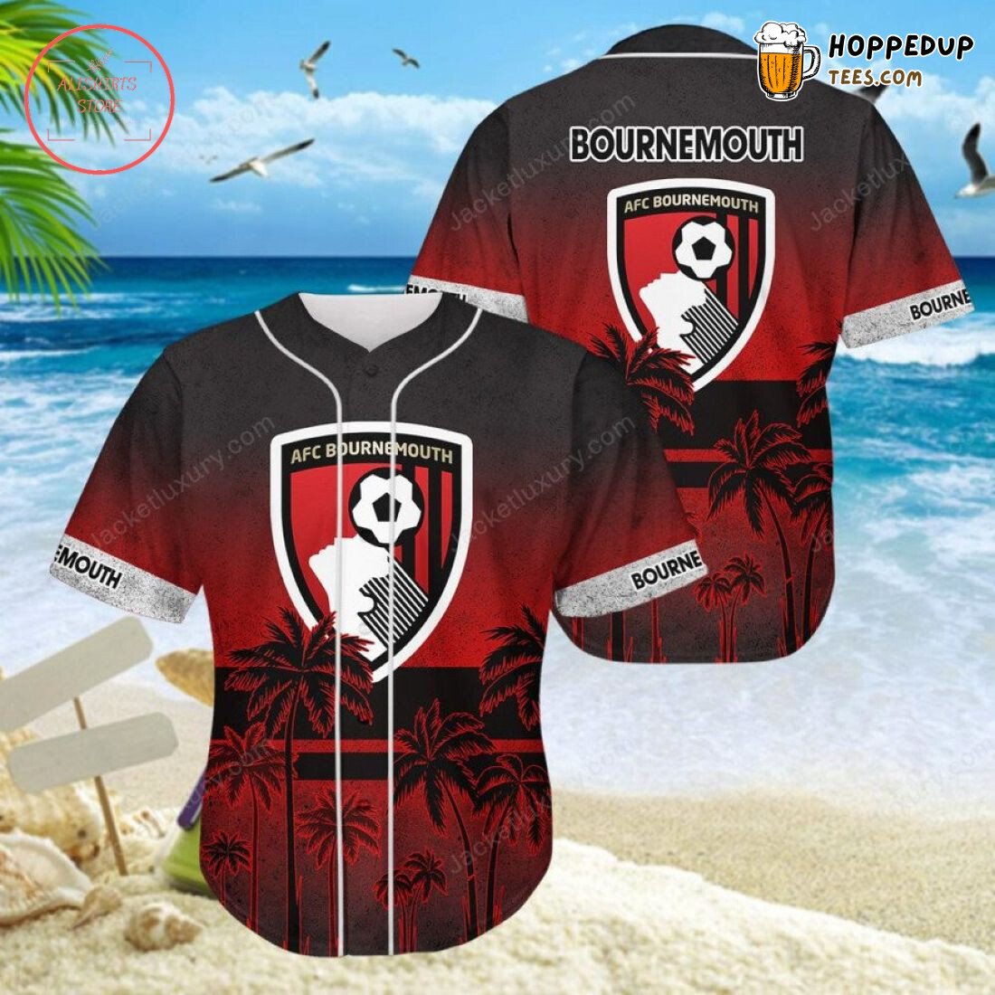 AFC Bournemouth Coconut Tree Beach Baseball Jersey Unisex Shirt