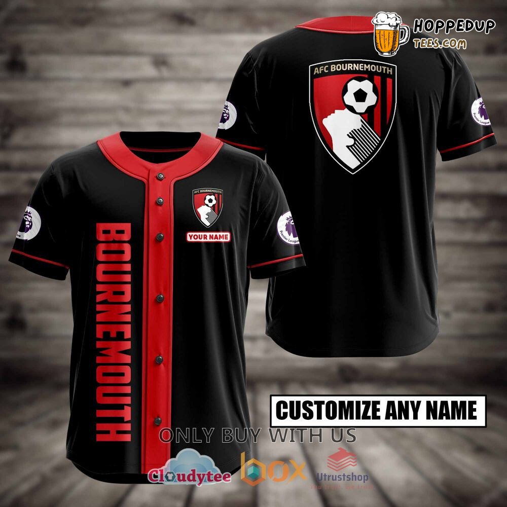 AFC Bournemouth Custom Name Black Baseball Jersey Unisex Shirt