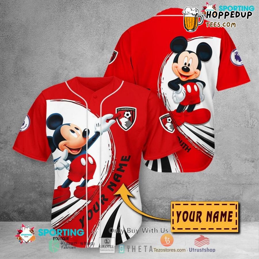 AFC Bournemouth Custom Name Mickey Baseball Jersey Unisex Shirt