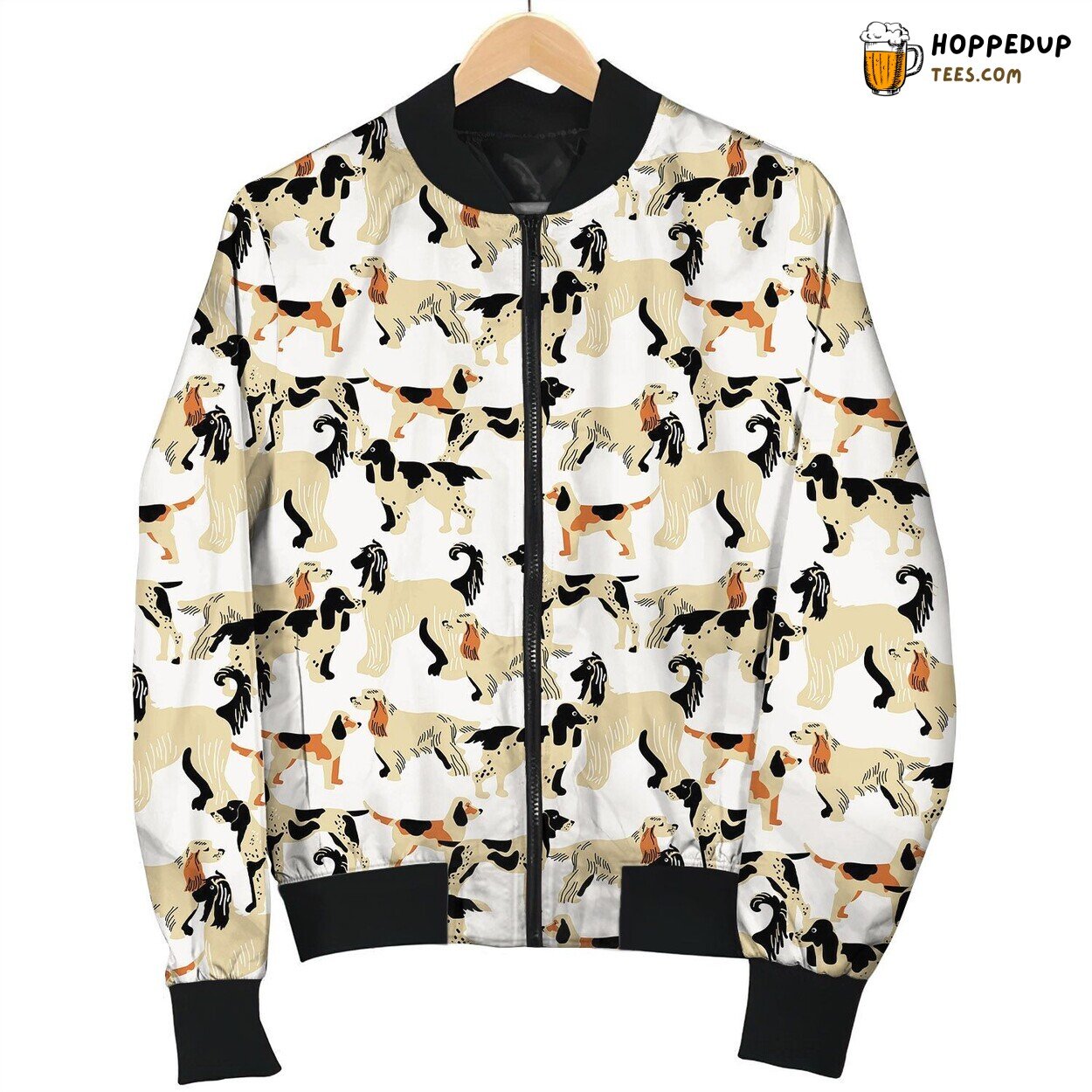 Afghan Hound Together Playing Bomber Jacket