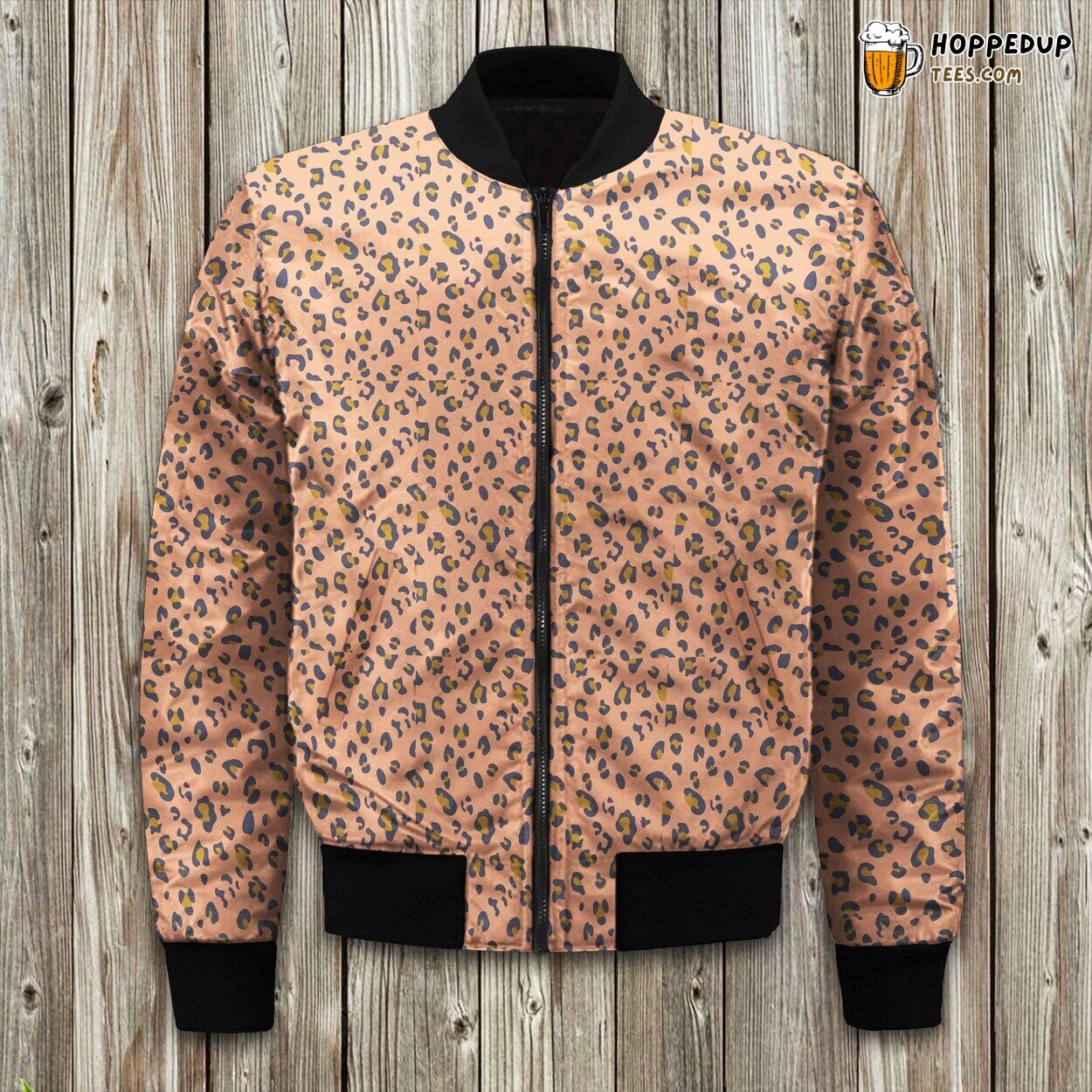 Africa Africa Leopard Print Pink Blue Gold Bomber Jacket