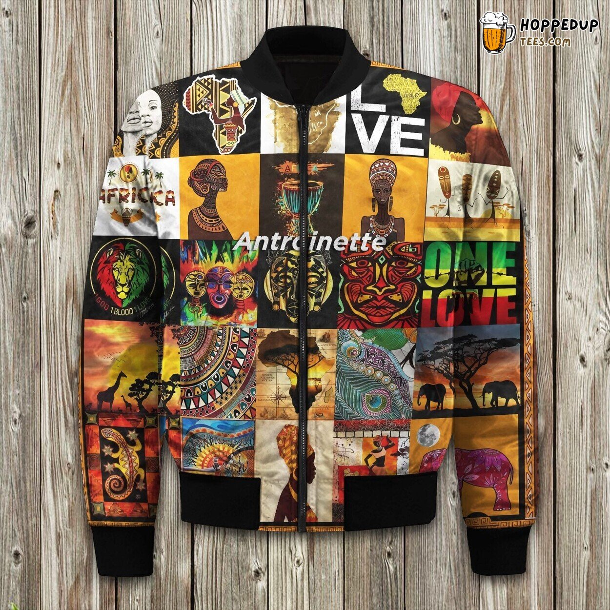 African Culture Personalized Name Bomber Jacket