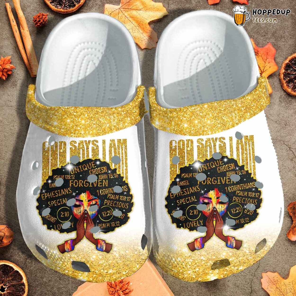 African God Say I Am Women Gold Black Magic Juneteenth Shoes