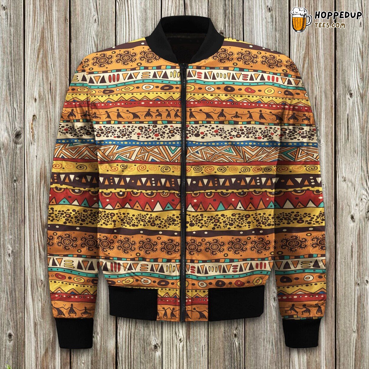 African Inspired Art Winter Bomber Jacket Cultural Elegance Statement