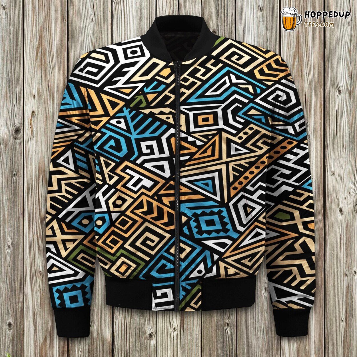 African Inspired Winter Bomber Jacket Exquisite Intricate Design Touch