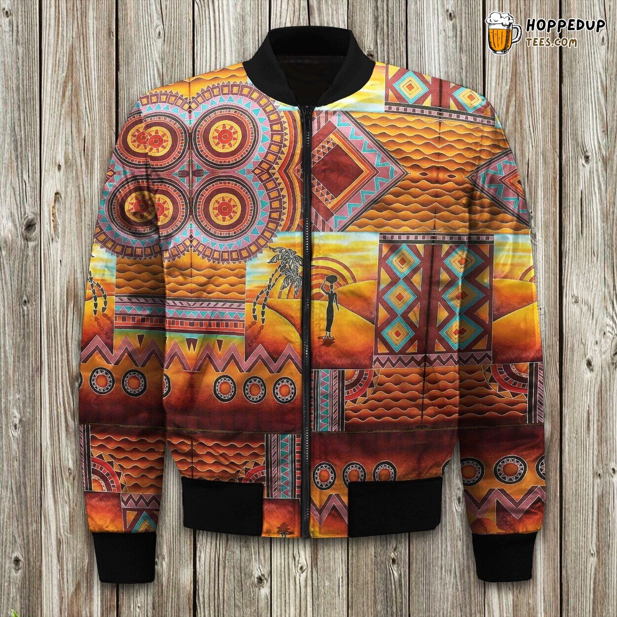 African Tribal Art Bomber Jacket Winter’s Rich Heritage in Vibrant Fashion