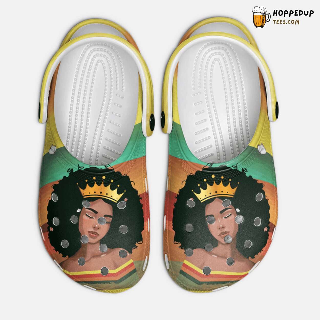 Afro Queen Retro Black Girl Classic Comfortable Unique Design Clogs