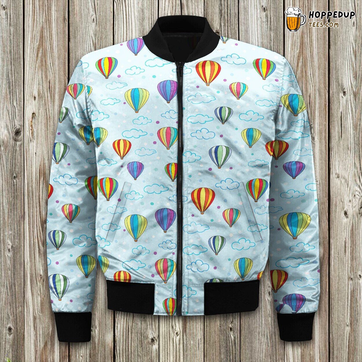 Air Balloon Adventure Bomber Jacket Soaring Winter Dreams and Warmth
