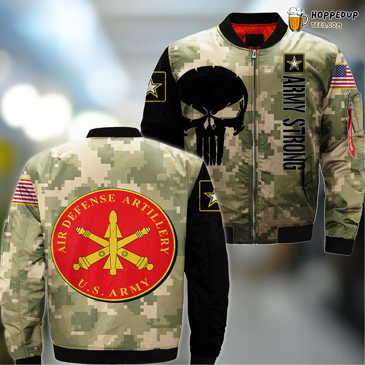Air Defense Artillery Army Classic Emblem Bomber Jacket
