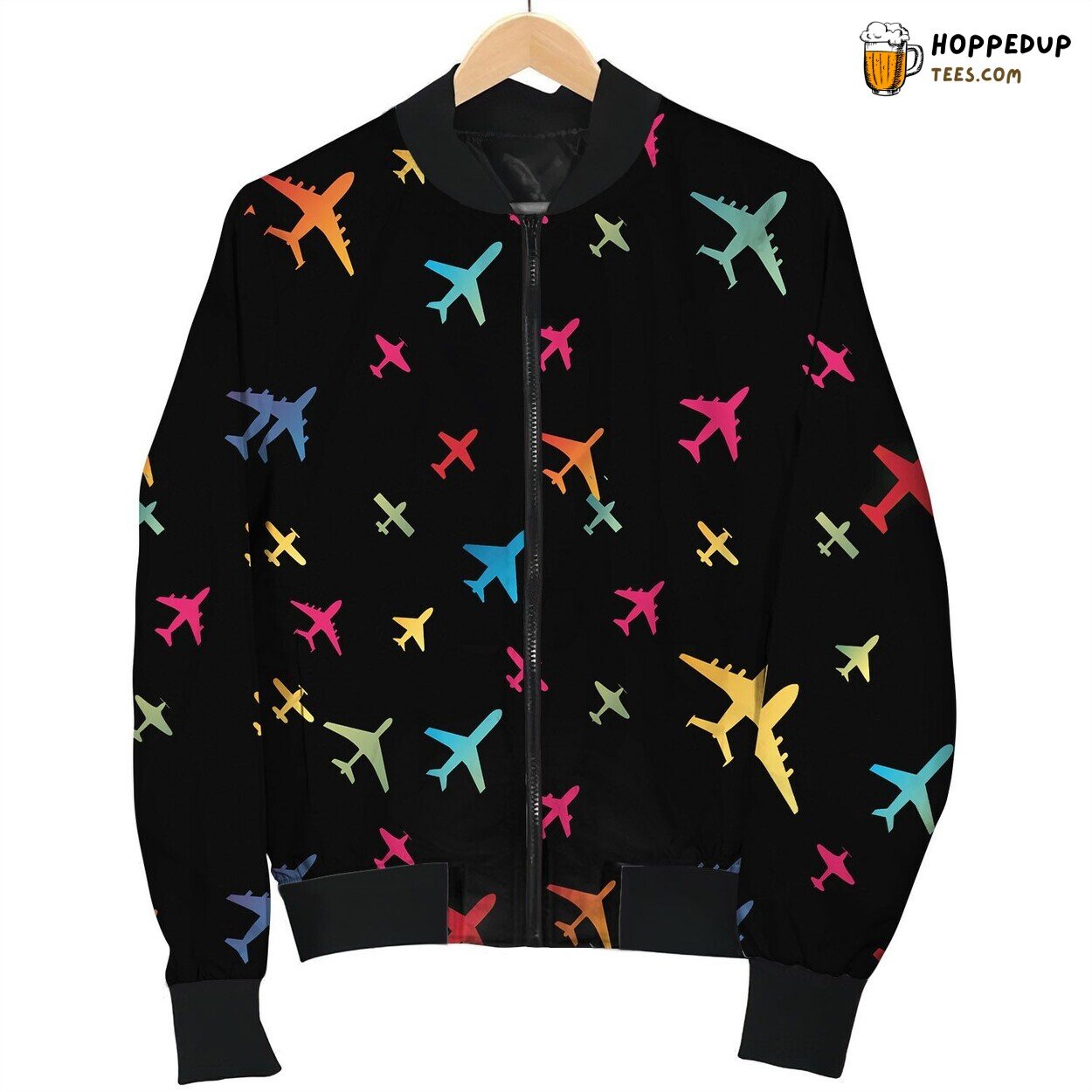 Aircraft Transportation Colorful Bomber Jacket