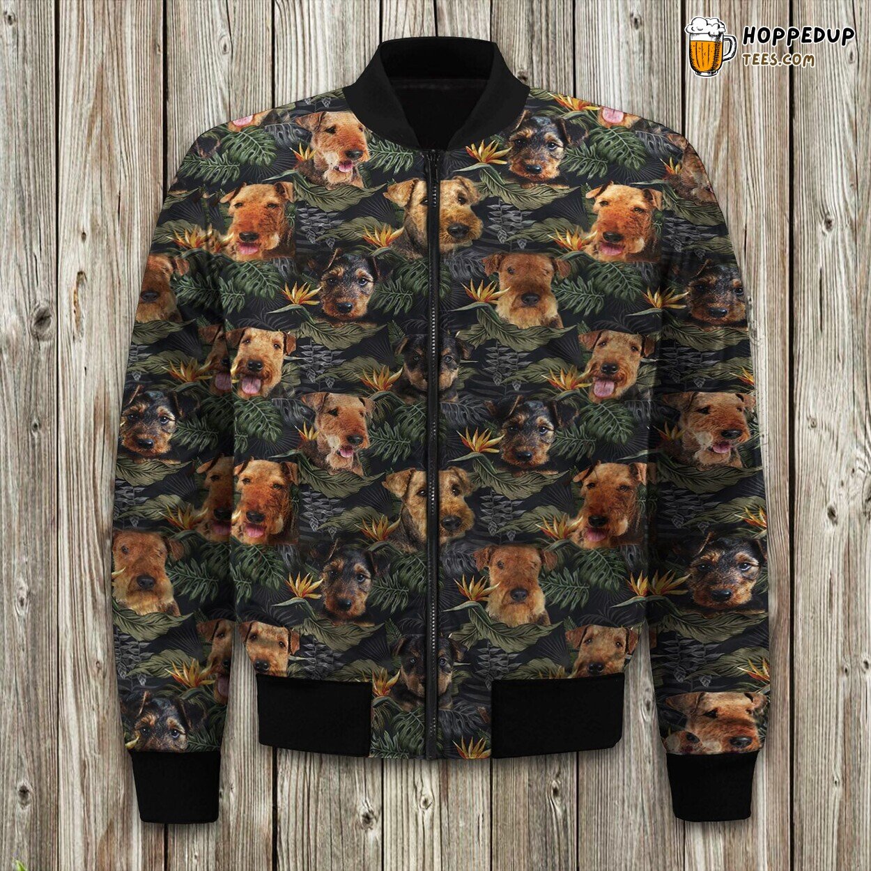Airedale Terrier Beauty Bomber Jacket Dog’s Winter Elegance at Its Finest