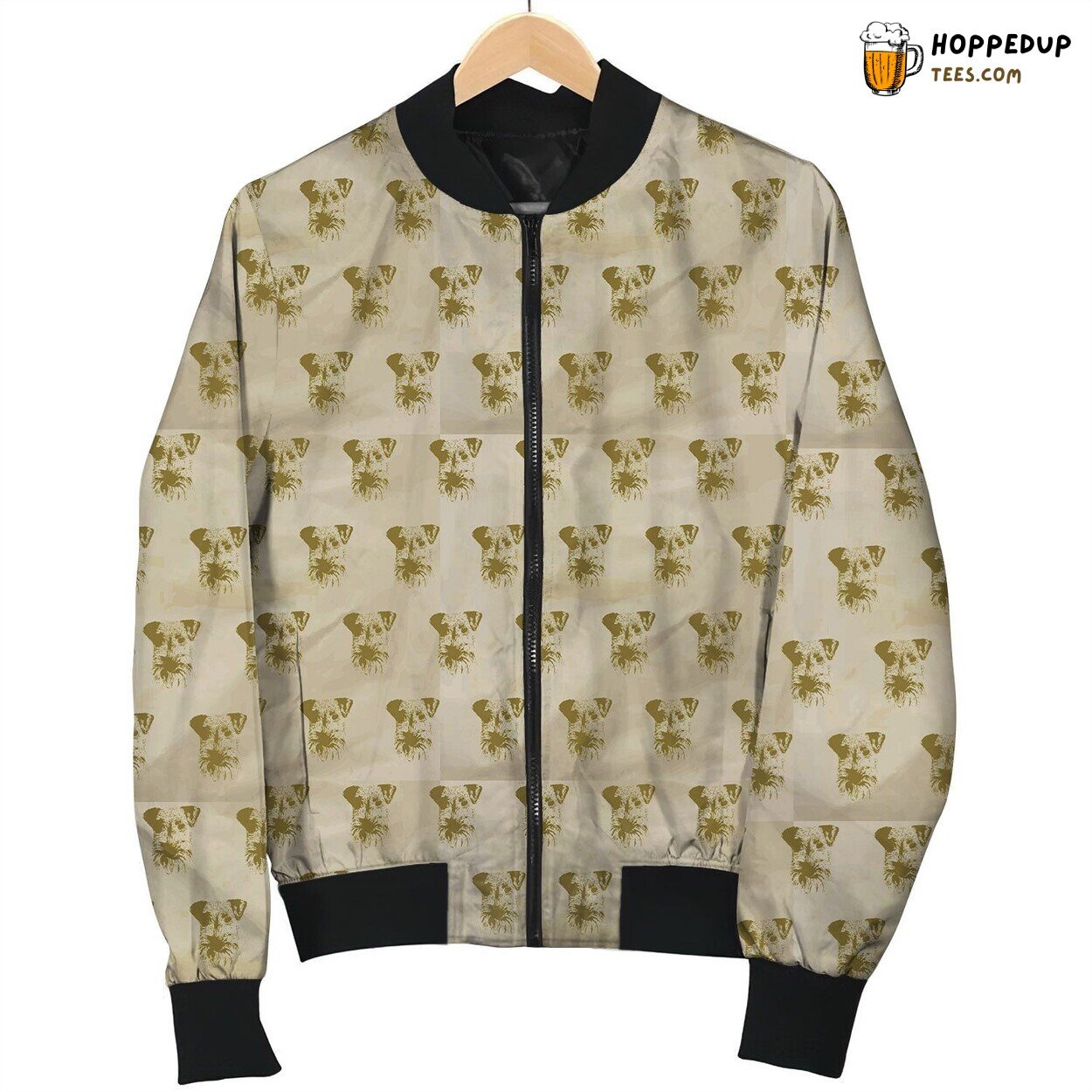Airedale Terrier Brown Background Bomber Jacket