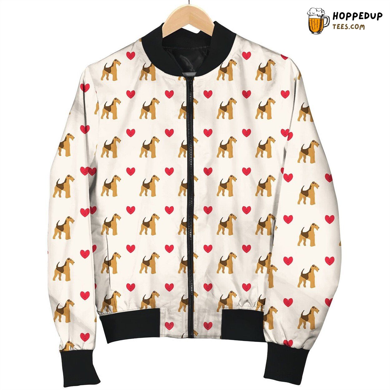 Airedale Terrier Heart Of Love Bomber Jacket