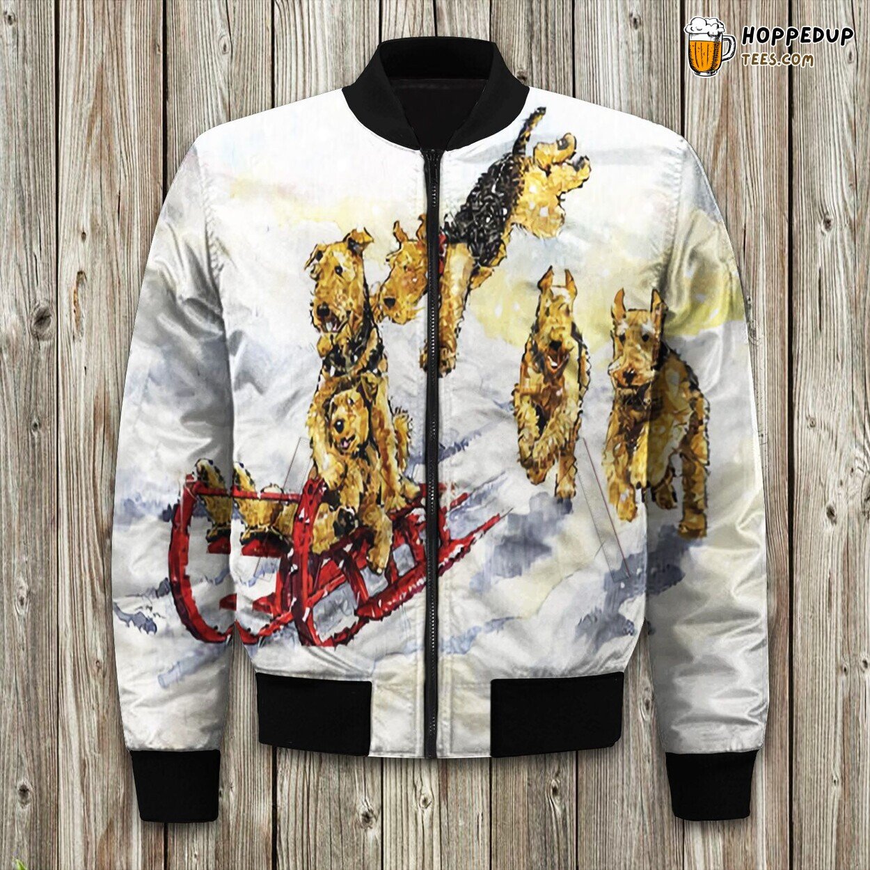 Airedale Terrier Inspired Winter Bomber Jacket Unique Fashion
