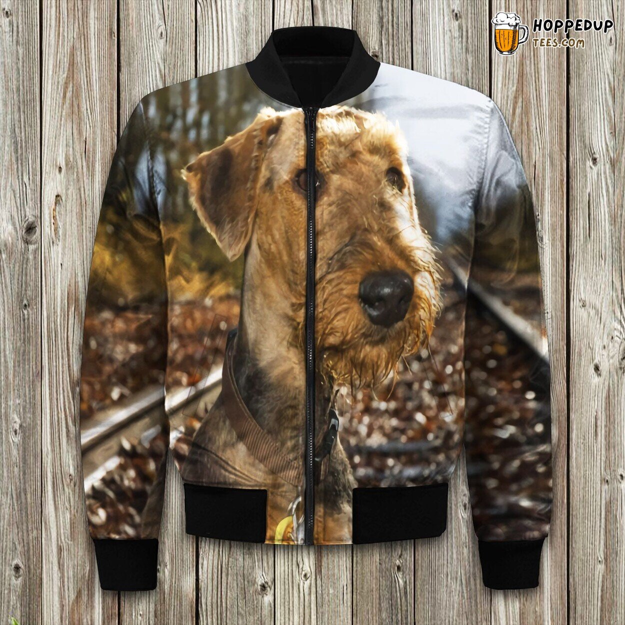 Airedale Terrier Print Fashionable Winter Bomber Jacket Edition