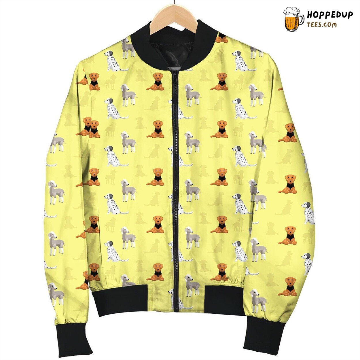 Airedale Terrier Sitting And Stand Bomber Jacket