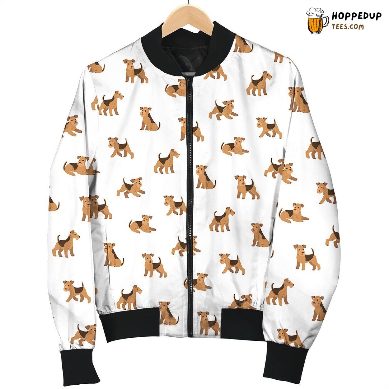 Airedale Terrier Sitting Cute Bomber Jacket