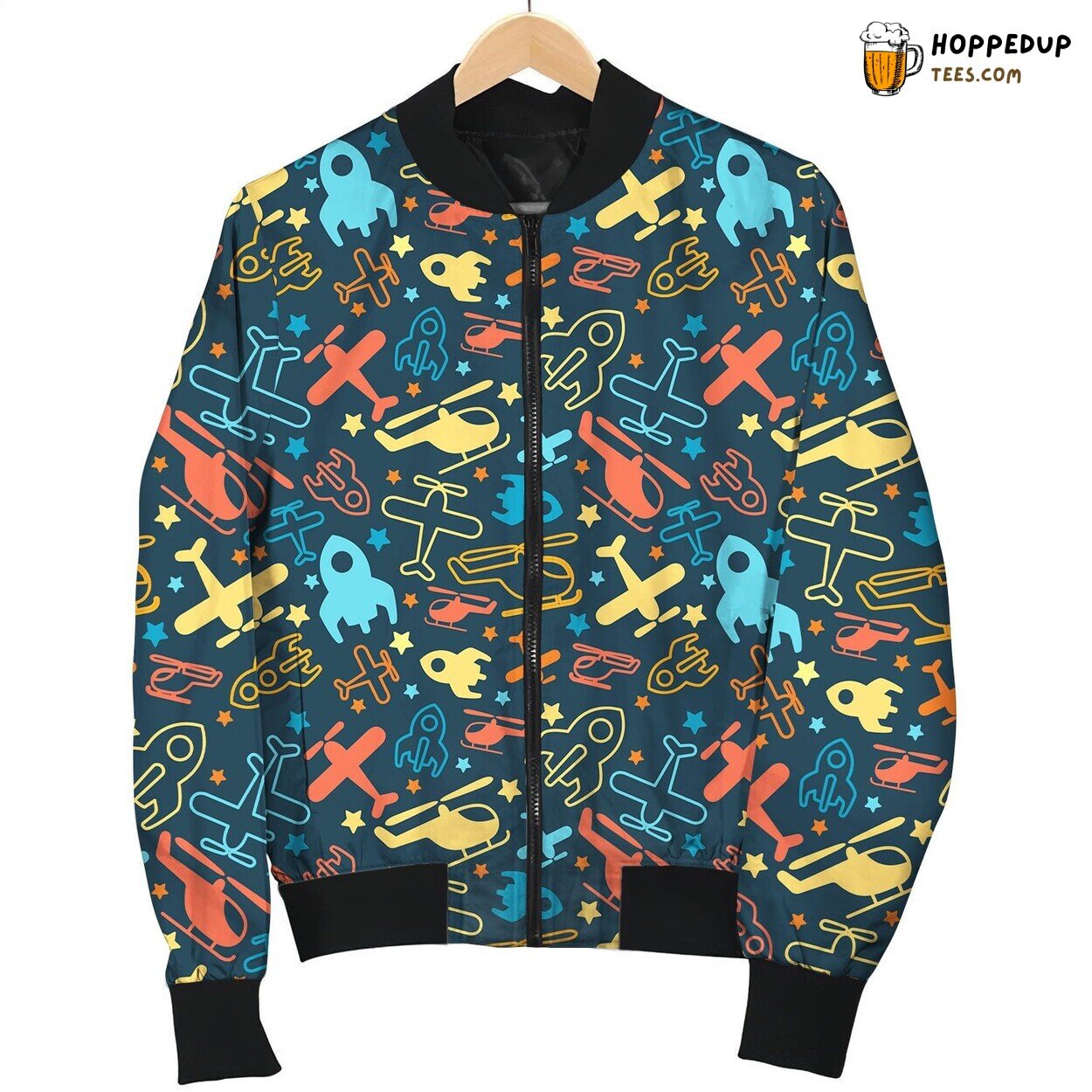 Airplane And Rockets Bomber Jacket
